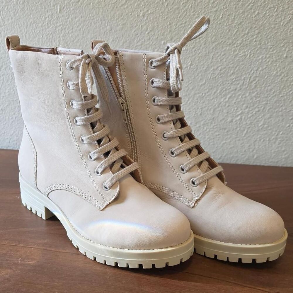 Nasty Gal Tan Suede Combat Boots, Never Worn